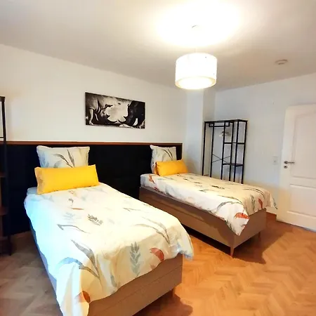 Apartmán Over River Near Frankfurt-130 Qm-4 Rooms- 6 Beds-parking-air Conditioner *