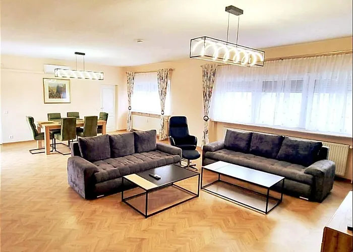 Over River Near Frankfurt- 4 Rooms- 6 Beds- Free Parking- Ac Apartmán *